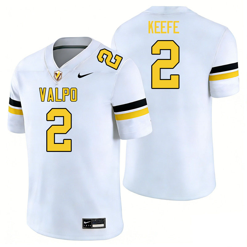 Valparaiso Beacons #2 Rowan Keefe College Football Jerseys,Uniforms-White